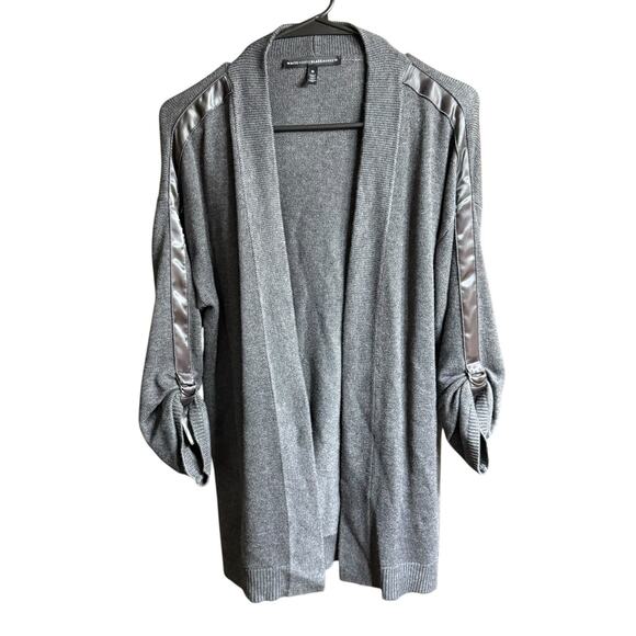 White House Black Market WHBM Open Cardigan Sweater Women's Gray M Wool Blend - Picture 1 of 6